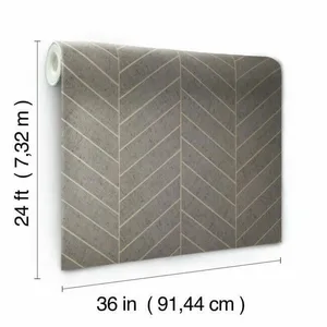 Ronald Redding Atelier Herringbone wallpaper, color Grey, SKU HO2110