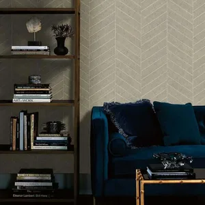 Ronald Redding Atelier Herringbone wallpaper, color Off White, SKU HO2109