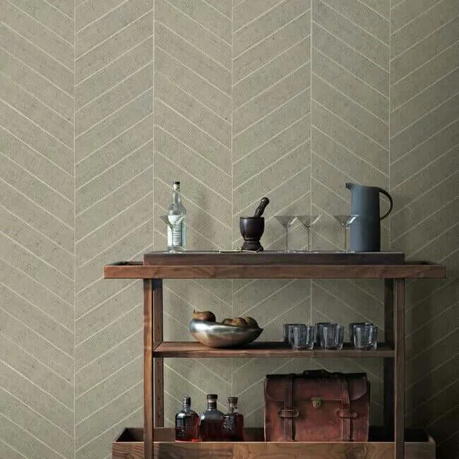 Ronald Redding Atelier Herringbone - Off White Wallpaper | Buy Online Ronald Redding Atelier Herringbone wallpaper, color Off White, SKU HO2109