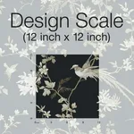 Ronald Redding Bird & Blossom Chinoserie wallpaper, color Black, SKU KT2173