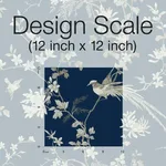Ronald Redding Bird & Blossom Chinoserie wallpaper, color Blue, SKU KT2171