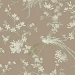 Ronald Redding Bird & Blossom Chinoserie - Brown Wallpaper | Buy Online Ronald Redding Bird & Blossom Chinoserie wallpaper, color Brown, SKU KT2172