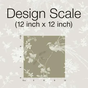 Ronald Redding Bird & Blossom Chinoserie wallpaper, color Brown, SKU KT2172