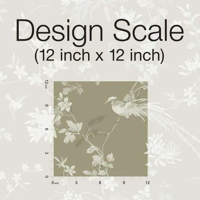 Ronald Redding Bird & Blossom Chinoserie - Brown Wallpaper | Buy Online Ronald Redding Bird & Blossom Chinoserie wallpaper, color Brown, SKU KT2172