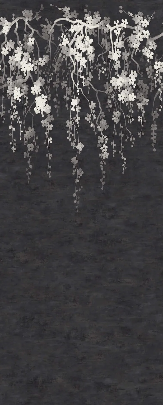 Ronald Redding Sakura Blooms wallpaper, color Black, SKU ZA8058M
