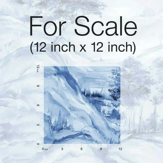 Ronald Redding Misty Mountain - Blue Wallpaper | Buy Online Ronald Redding Misty Mountain wallpaper, color Blue, SKU AF6598M