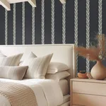 Ronald Redding Braided Stripe - Black Wallpaper | Buy Online Ronald Redding Braided Stripe wallpaper, color Black, SKU GT4542