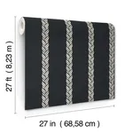Ronald Redding Braided Stripe - Black Wallpaper | Buy Online Ronald Redding Braided Stripe wallpaper, color Black, SKU GT4542