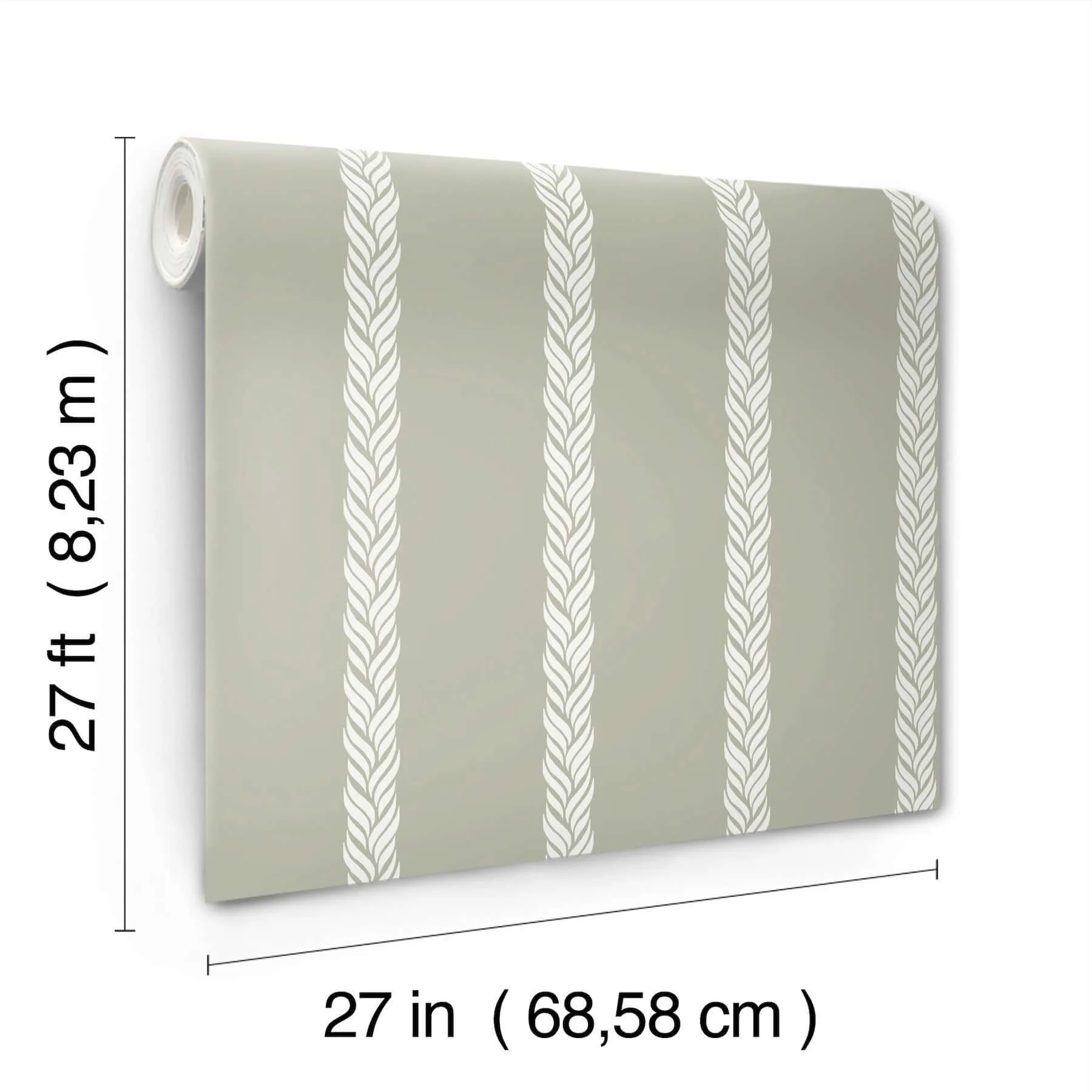 Ronald Redding Braided Stripe - Green Wallpaper | Buy Online Ronald Redding Braided Stripe wallpaper, color Green, SKU GT4541