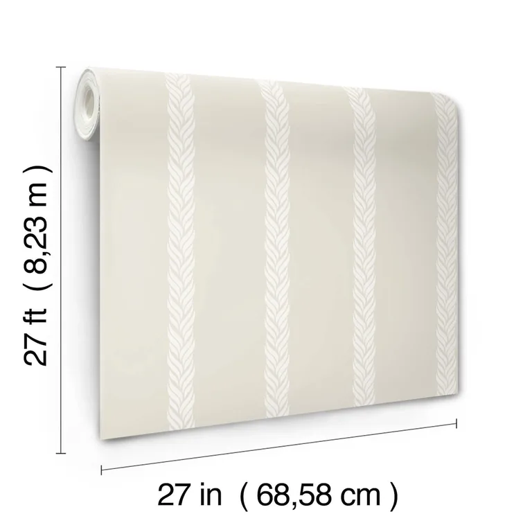 Ronald Redding Braided Stripe wallpaper, color Tan, SKU GT4545