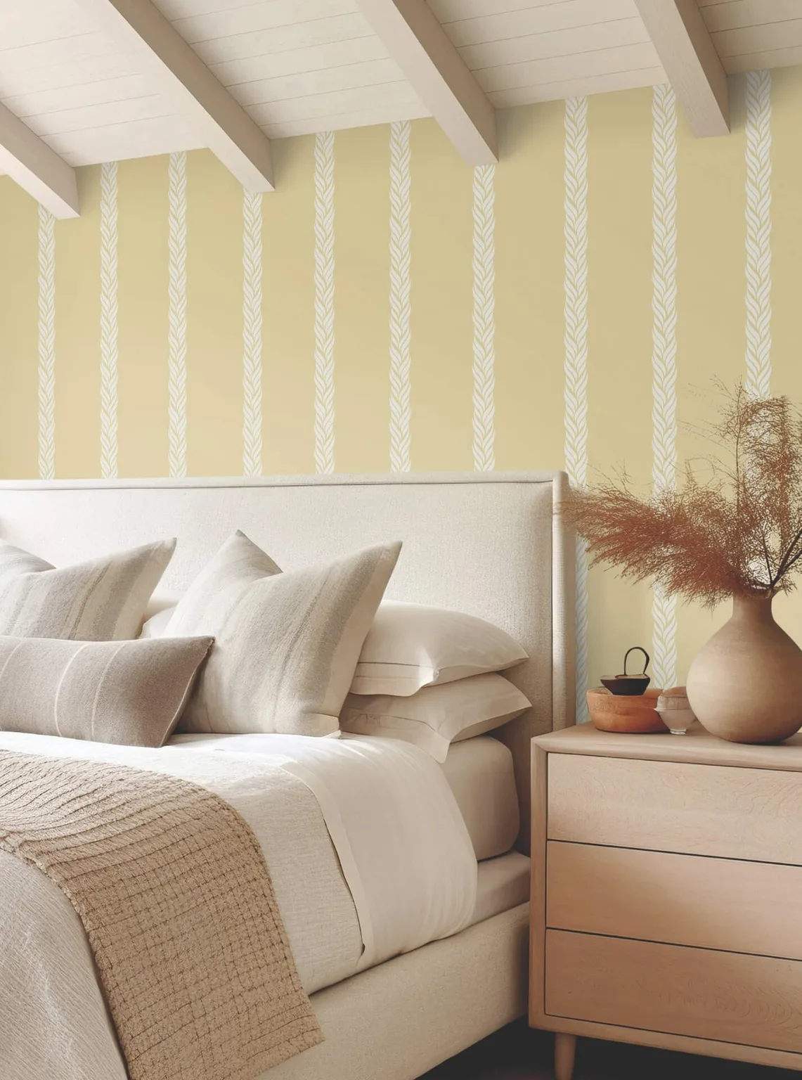 Ronald Redding Braided Stripe wallpaper, color Yellow, SKU GT4543