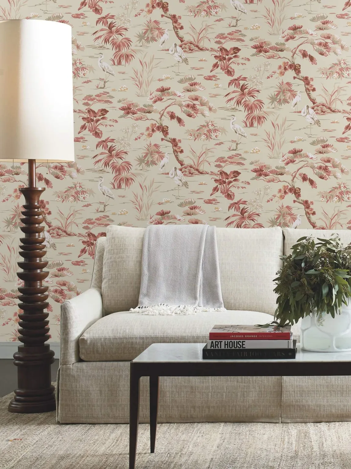Ronald Redding Bridgewater wallpaper, color Coral, SKU GT4532