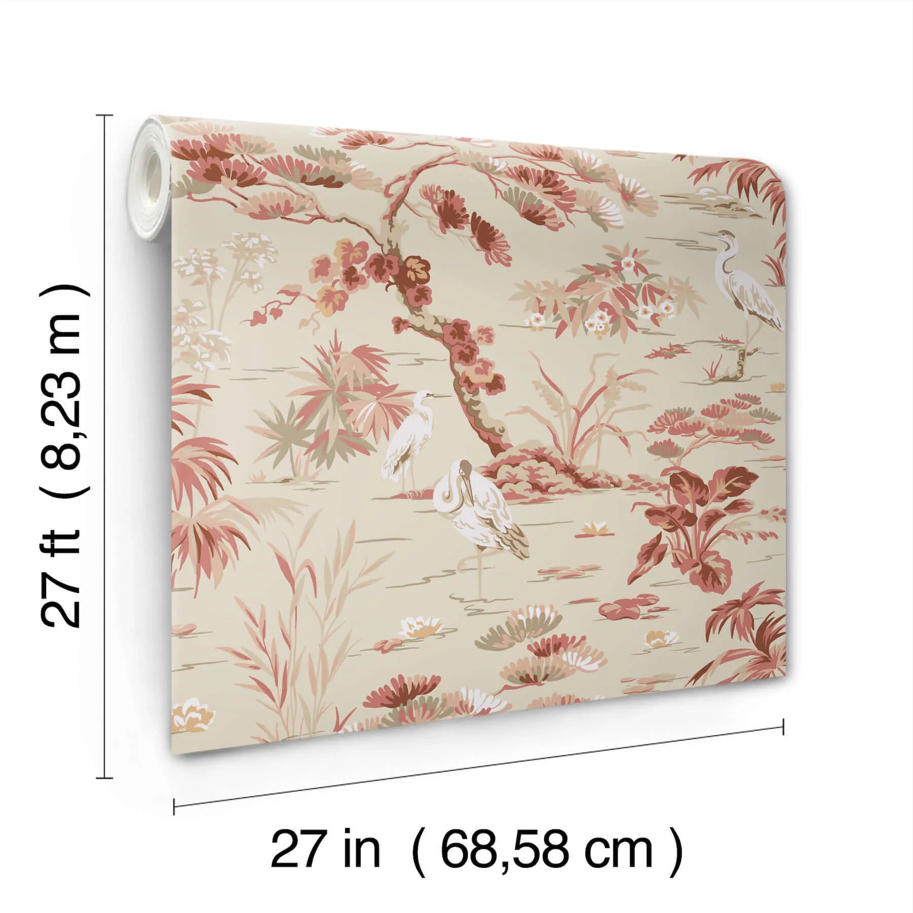 Ronald Redding Bridgewater wallpaper, color Coral, SKU GT4532