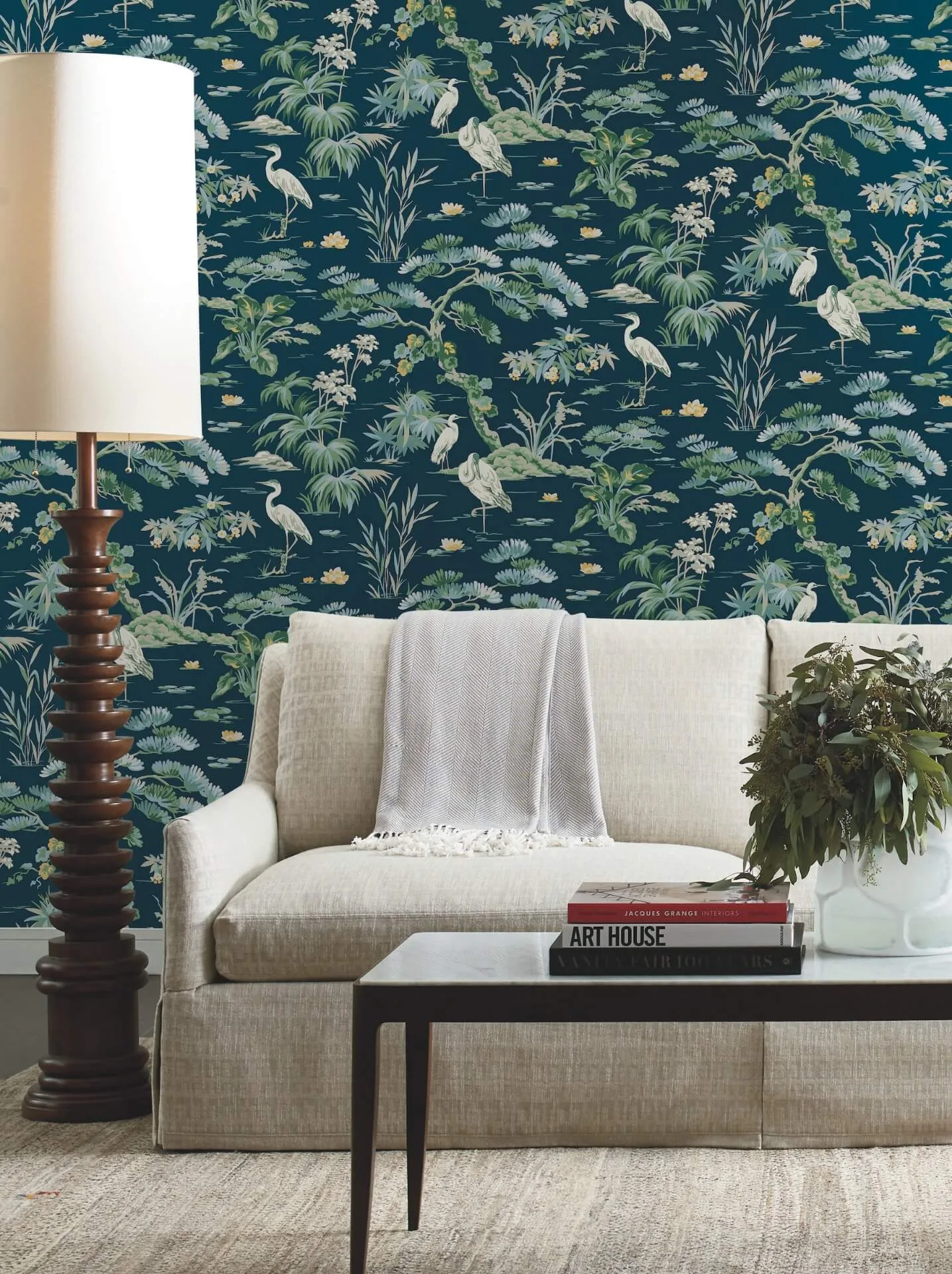 Ronald Redding Bridgewater wallpaper, color Navy, SKU GT4531