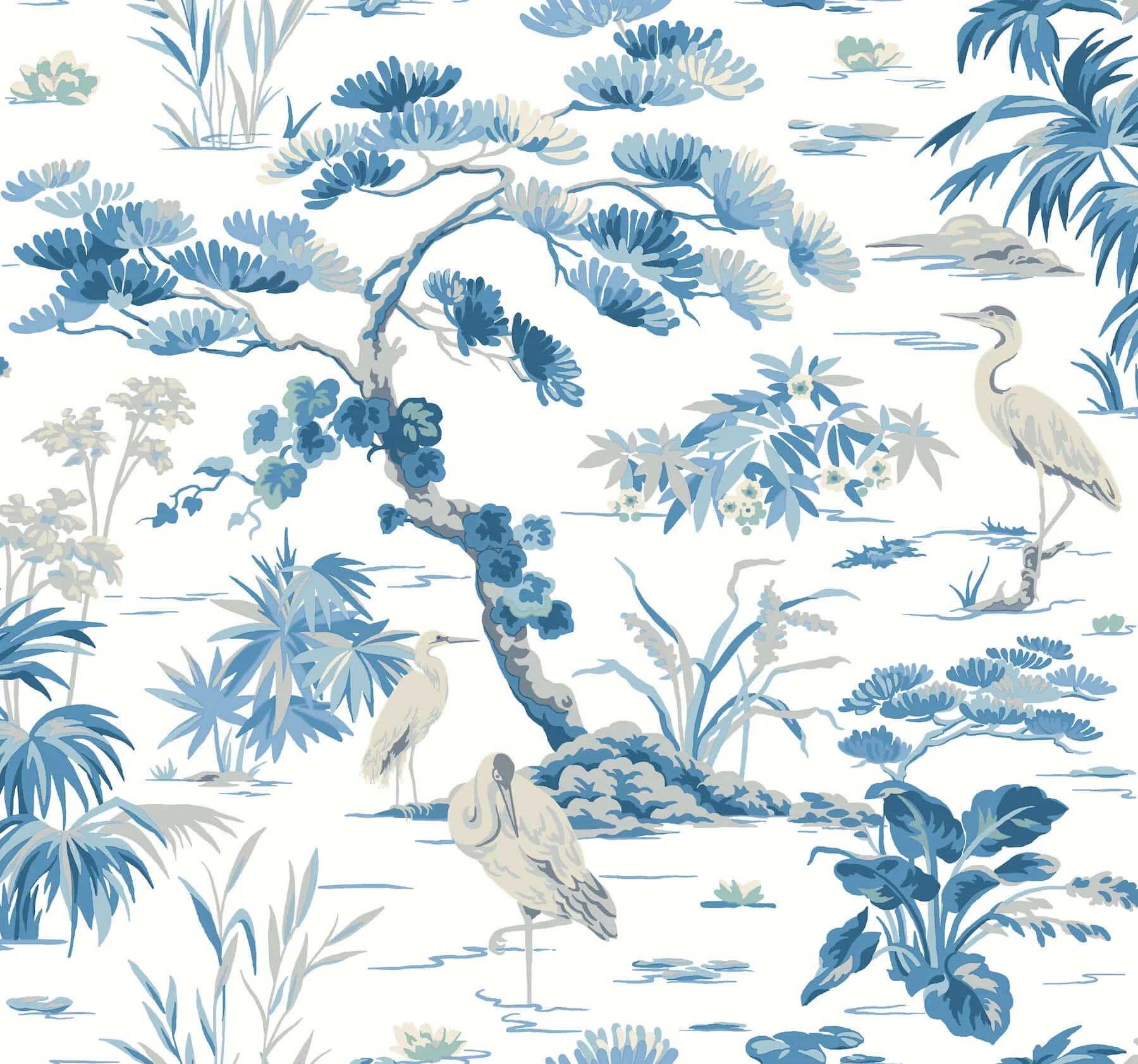 Ronald Redding Bridgewater wallpaper, color White, SKU GT4533