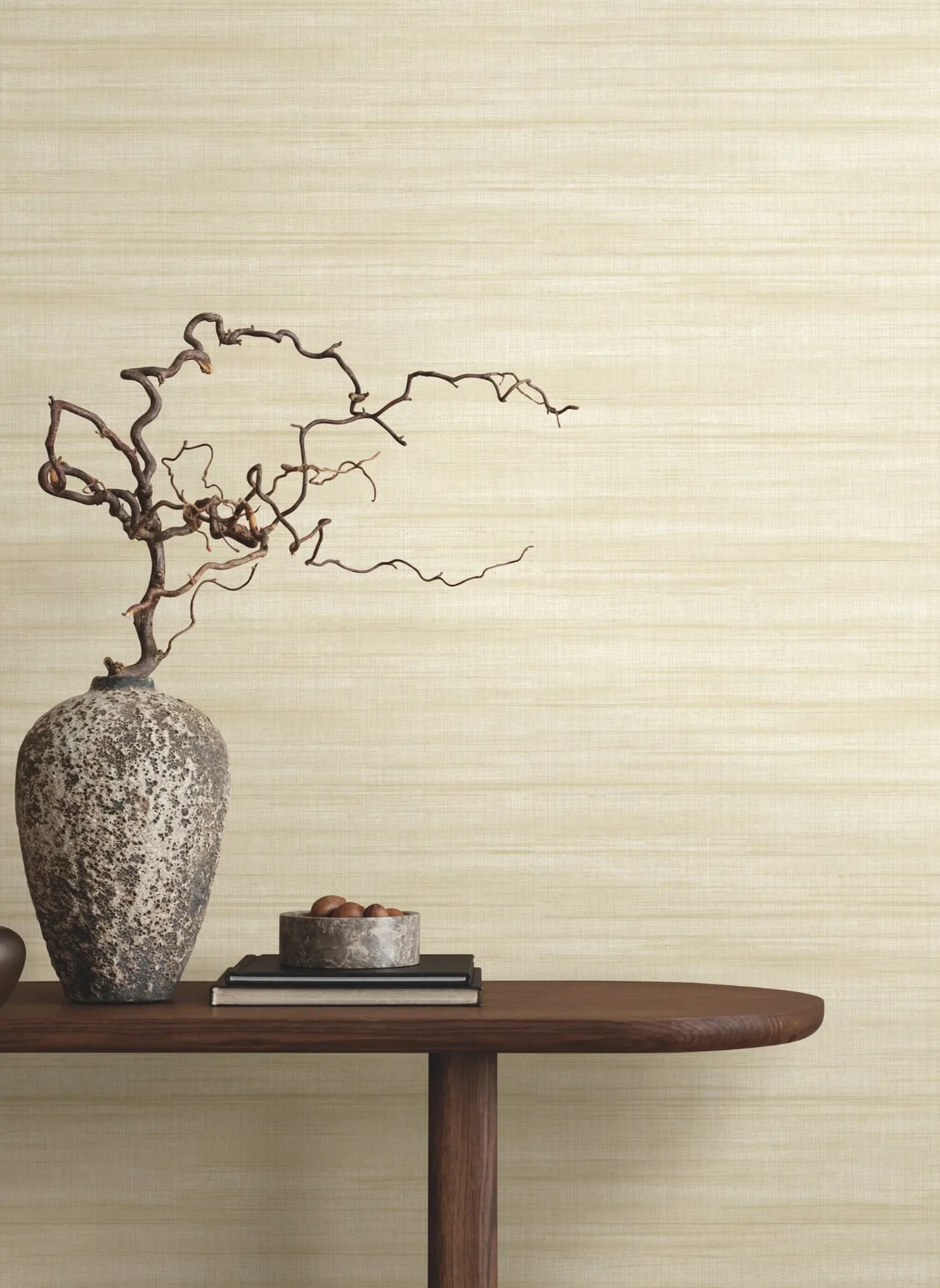 Ronald Redding Brushed Linen wallpaper, color Ivory, SKU GT4562