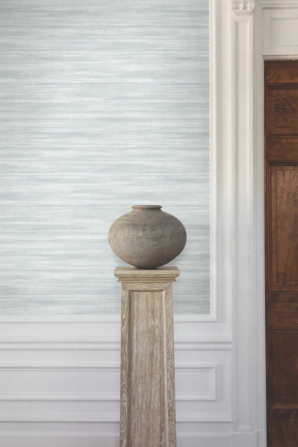 Ronald Redding Brushed Linen wallpaper, color Light Blue, SKU GT4564