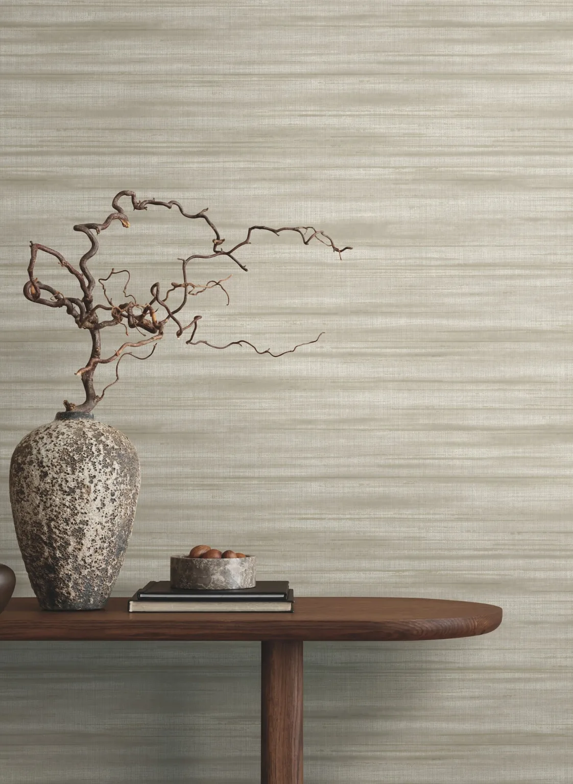 Ronald Redding Brushed Linen wallpaper, color Taupe, SKU GT4566