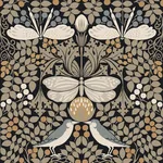 Ronald Redding Butterfly Garden - Black Metallic Wallpaper | Buy Online Ronald Redding Butterfly Garden wallpaper, color Black Metallic, SKU AC9162