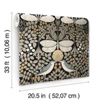 Ronald Redding Butterfly Garden - Black Metallic Wallpaper | Buy Online Ronald Redding Butterfly Garden wallpaper, color Black Metallic, SKU AC9162
