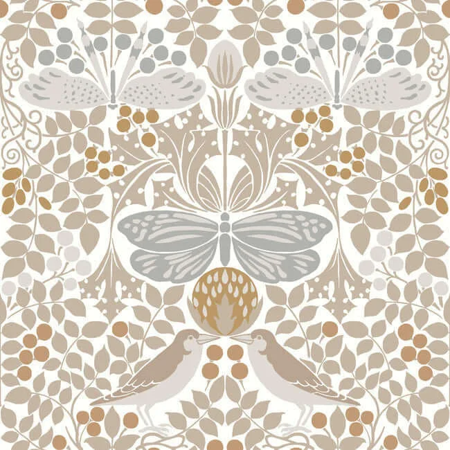 Ronald Redding Butterfly Garden wallpaper, color White, SKU AC9163