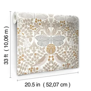 Ronald Redding Butterfly Garden wallpaper, color White, SKU AC9163