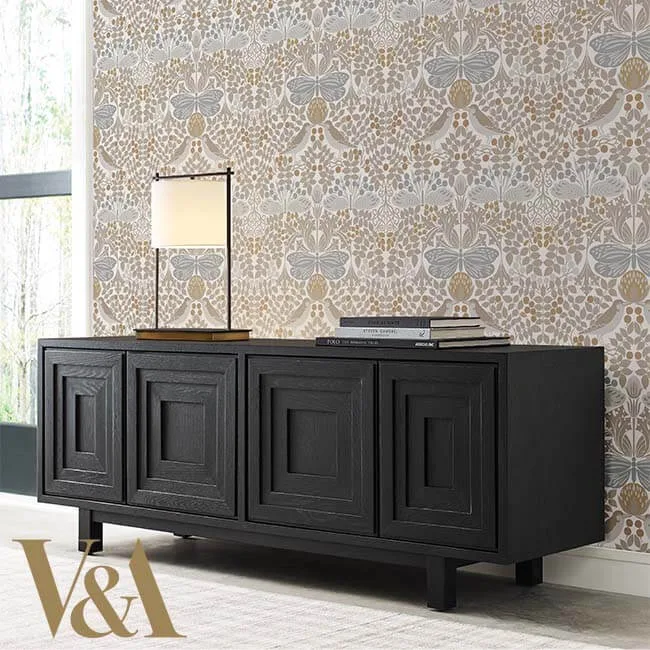 Ronald Redding Butterfly Garden - White Wallpaper | Buy Online Ronald Redding Butterfly Garden wallpaper, color White, SKU AC9163