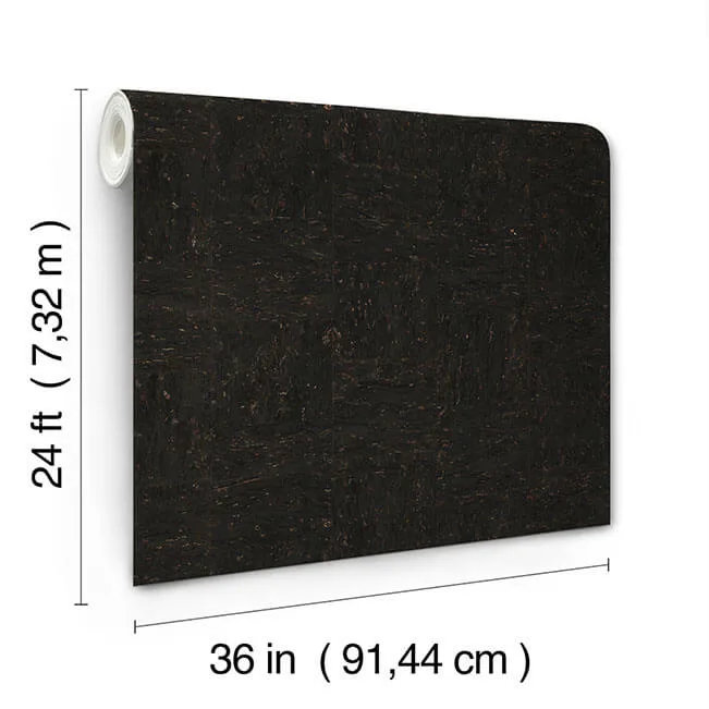 Ronald Redding Caldera Cork wallpaper, color Black, SKU GRL88370