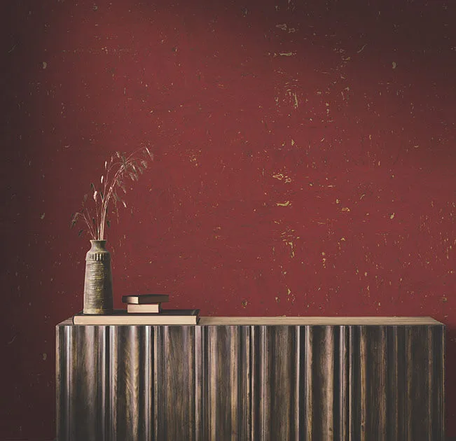 Ronald Redding Caldera Cork wallpaper, color Crimson, SKU GRL88373
