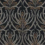 Ronald Redding Calluna - Black & Gold Metallic Wallpaper | Buy Online Ronald Redding Calluna wallpaper, color Black & Gold Metallic, SKU AC9145