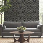 Ronald Redding Calluna - Black & Gold Metallic Wallpaper | Buy Online Ronald Redding Calluna wallpaper, color Black & Gold Metallic, SKU AC9145