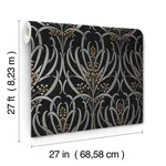 Ronald Redding Calluna - Black & Gold Metallic Wallpaper | Buy Online Ronald Redding Calluna wallpaper, color Black & Gold Metallic, SKU AC9145