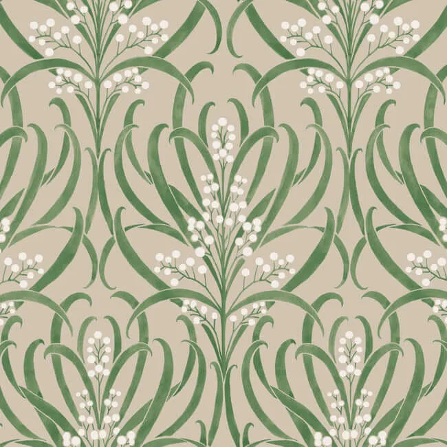 Ronald Redding Calluna wallpaper, color Linen Metallic, SKU AC9144