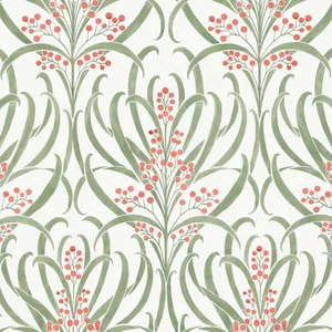 Ronald Redding Calluna wallpaper, color White & Berry Metallic, SKU AC9141