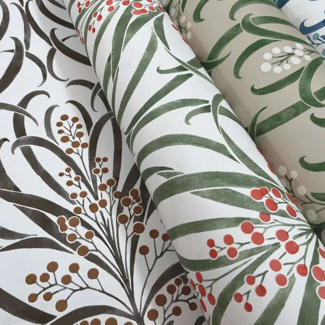 Ronald Redding Calluna - White & Berry Metallic Wallpaper | Buy Online Ronald Redding Calluna wallpaper, color White & Berry Metallic, SKU AC9141