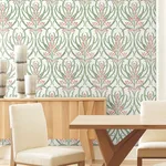 Ronald Redding Calluna - White & Berry Metallic Wallpaper | Buy Online Ronald Redding Calluna wallpaper, color White & Berry Metallic, SKU AC9141