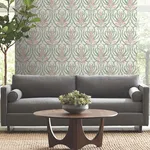 Ronald Redding Calluna - White & Berry Metallic Wallpaper | Buy Online Ronald Redding Calluna wallpaper, color White & Berry Metallic, SKU AC9141