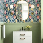 Ronald Redding Canterbury Bells - Navy Wallpaper | Buy Online Ronald Redding Canterbury Bells wallpaper, color Navy, SKU AC9203