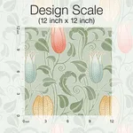 Ronald Redding Canterbury Bells - Sage Wallpaper | Buy Online Ronald Redding Canterbury Bells wallpaper, color Sage, SKU AC9202