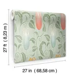 Ronald Redding Canterbury Bells - Sage Wallpaper | Buy Online Ronald Redding Canterbury Bells wallpaper, color Sage, SKU AC9202