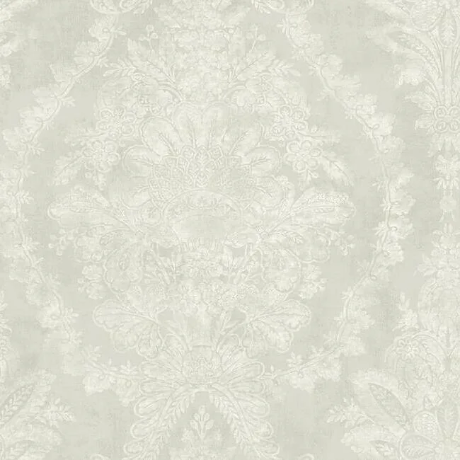 Ronald Redding Charleston Damask wallpaper, color Cream, SKU KT2214