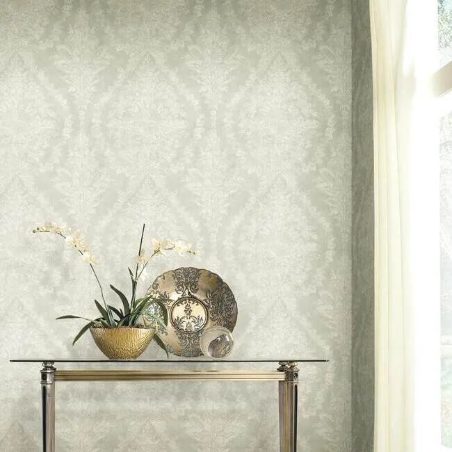 Ronald Redding Charleston Damask - Cream Wallpaper | Buy Online Ronald Redding Charleston Damask wallpaper, color Cream, SKU KT2214