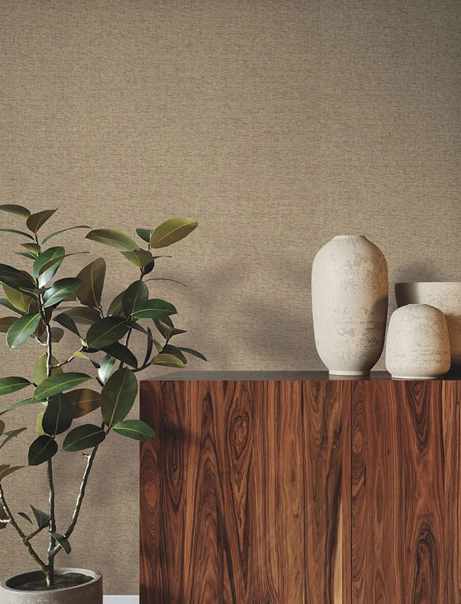Ronald Redding Check Paperweave wallpaper, color Brindle, SKU YGL7090