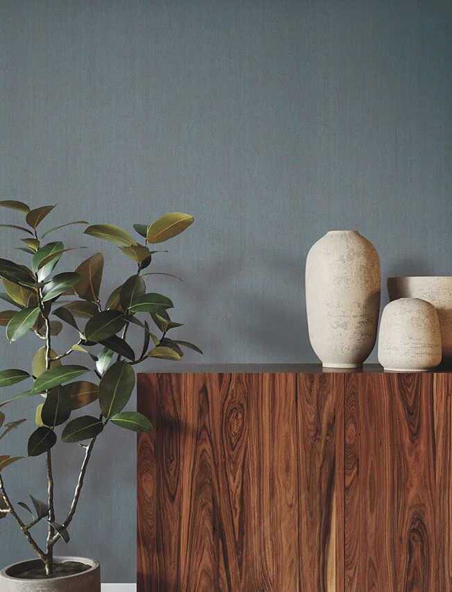 Ronald Redding Check Paperweave wallpaper, color Brown / Blue, SKU YGL7056