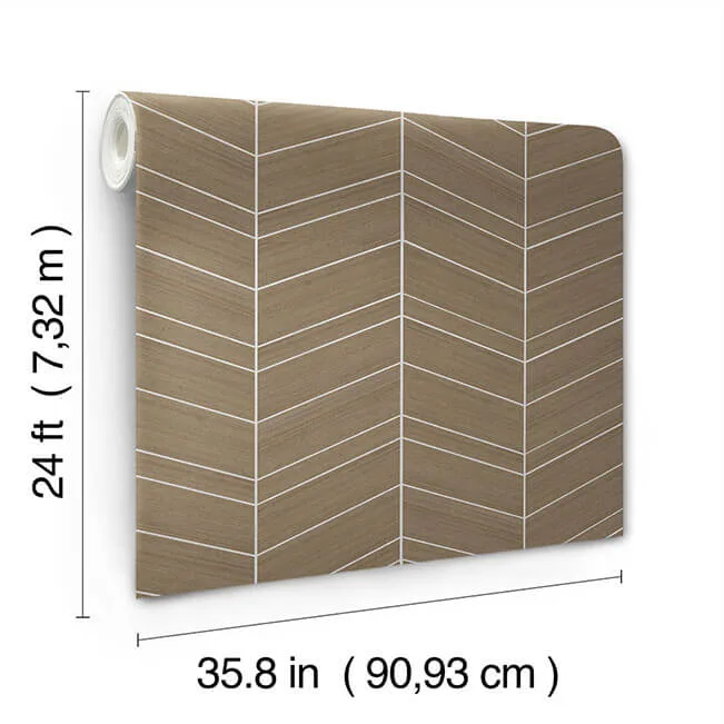Ronald Redding Chevron Abaca - Cinnamon Wallpaper | Buy Online Ronald Redding Chevron Abaca wallpaper, color Cinnamon, SKU YGL7024