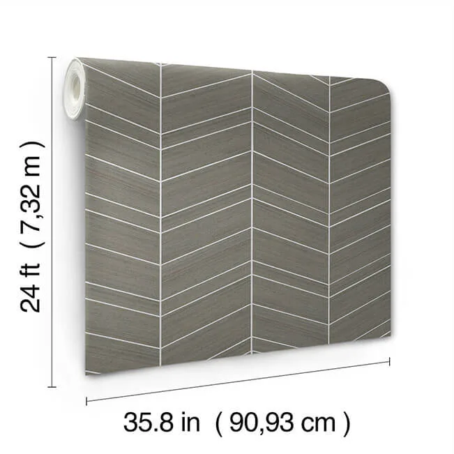 Ronald Redding Chevron Abaca - Portabella Wallpaper | Buy Online Ronald Redding Chevron Abaca wallpaper, color Portabella, SKU YGL7035