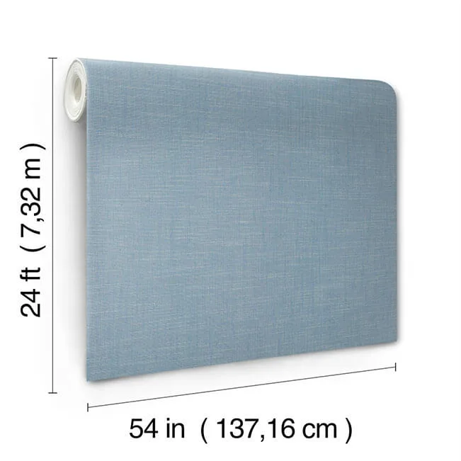 Ronald Redding Combed Linen wallpaper, color Cornflower Blue, SKU YGL7060