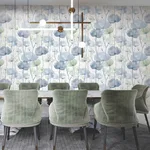 Ronald Redding Cotswolds Poppies - Blue Wallpaper | Buy Online Ronald Redding Cotswolds Poppies wallpaper, color Blue, SKU VR1535