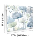 Ronald Redding Cotswolds Poppies - Blue Wallpaper | Buy Online Ronald Redding Cotswolds Poppies wallpaper, color Blue, SKU VR1535