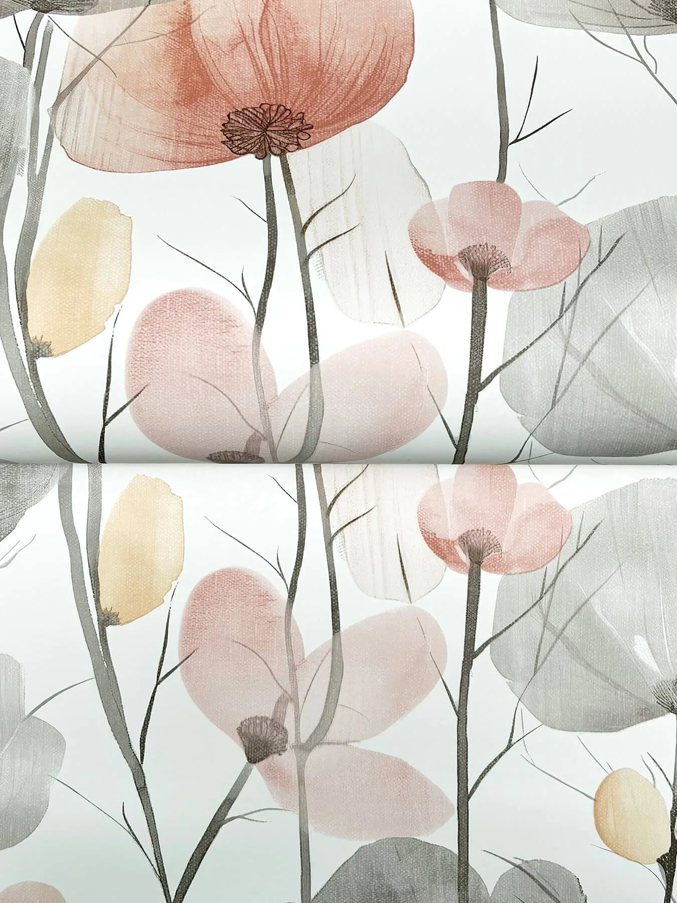 Ronald Redding Cotswolds Poppies wallpaper, color Pastel, SKU VR1538